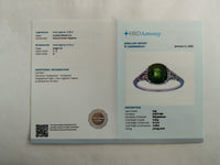 2.40 Ct Cushion Mixed Cut Natural Green Sapphire 950 Platinum Ring