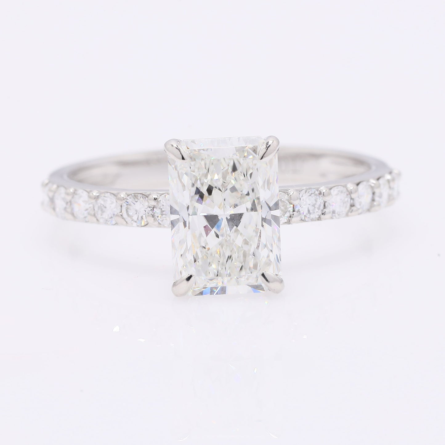 2.18 Ct Cut Cornere Rectangular Modifie Brilliant Lab Grown Diamond 950 Platinum Ring