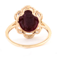 4.54 Ct Oval Mixed Cut Natural Corundum Ruby 14K Gold Ring