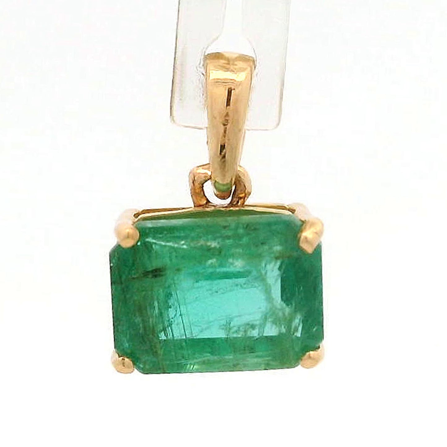 1.50 Ct Octagon Emerald 14K Gold Pendant