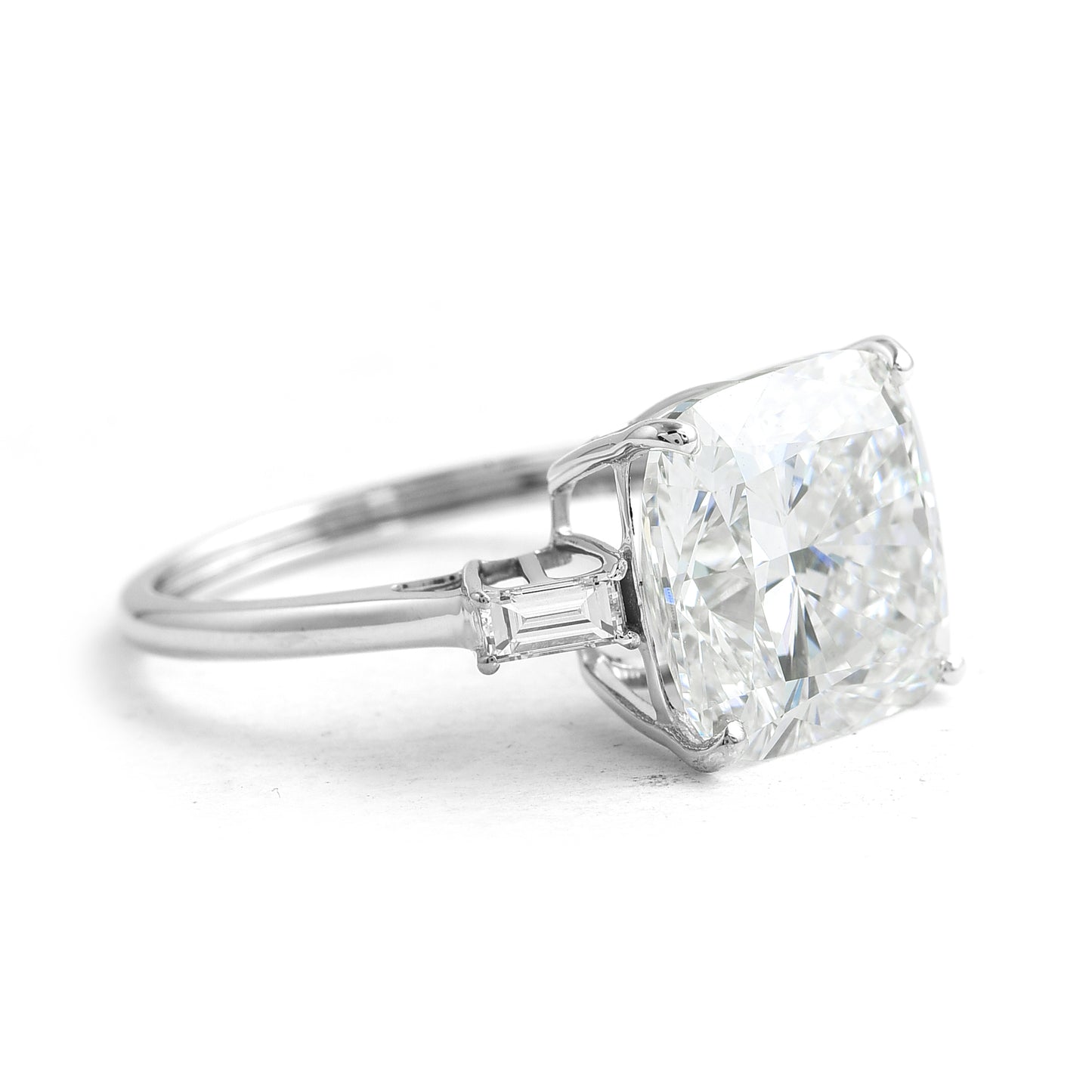 6.70 Ct Square Cushion Modified Brilliant Lab Grown Diamond 14K Gold Ring