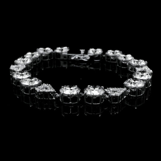 30.17 Ct Round Lab Grown Diamond 14K Gold Bracelet
