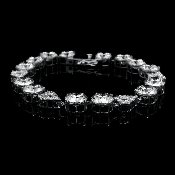 30.17 Ct Round Lab Grown Diamond 14K Gold Bracelet