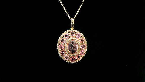 2.92 Ct Oval Tourmaline 14K Gold Pendant