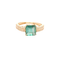 1.79 Ct Octagon Emerald 14K Gold Ring