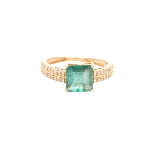 1.79 Ct Octagon Emerald 14K Gold Ring