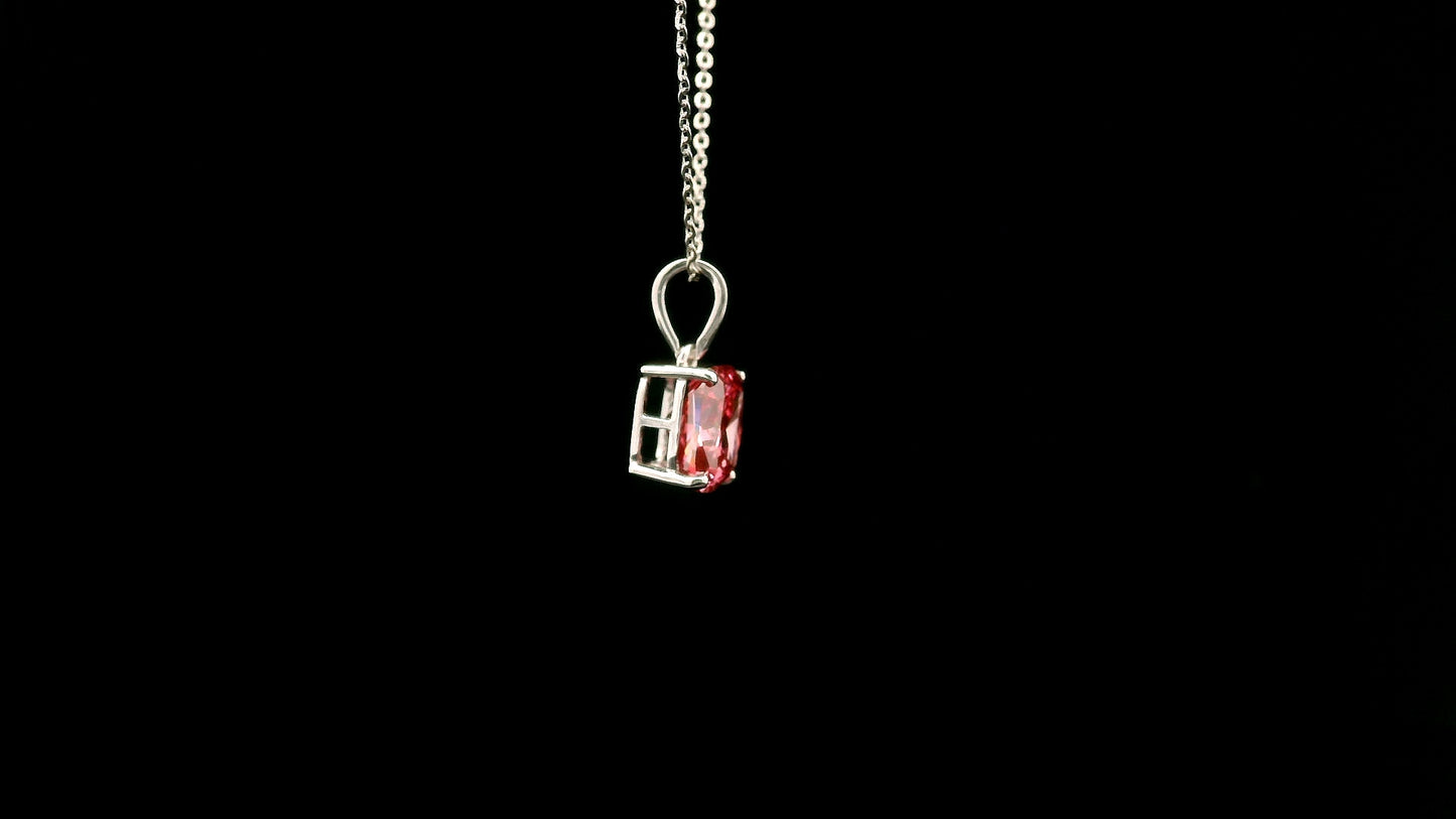 2.01 Carats Pink Lab Grown Diamond 14K Gold Pendant