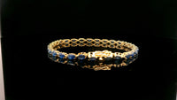 8.92 Ct Oval Sapphire 14K Gold Bracelet