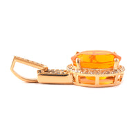 1.88 Ct Oval Mixed Cut Natural Fire Opal 14K Gold Pendant