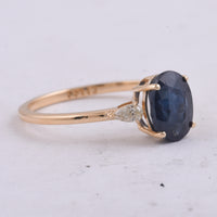 2.02 Ct Oval Natural Sapphire 14K Gold Ring
