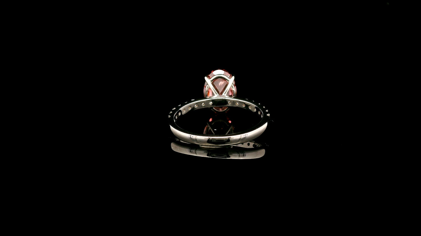 3.39 Carats Pink Lab Grown Diamond 14K Gold Ring
