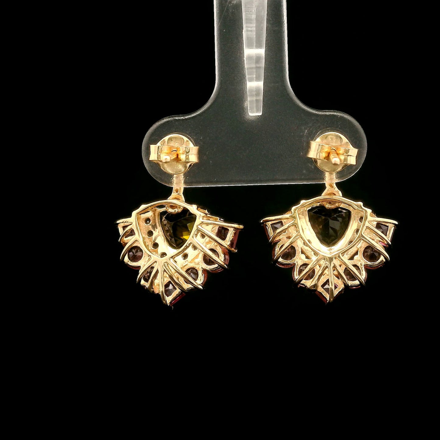 3.31 Ct Trillion Tourmaline 14K Gold Earrings