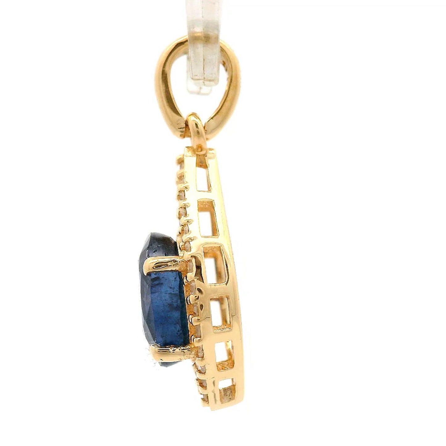 1.36 Ct Oval Sapphire 14K Gold Pendant