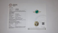 0.95 Ct Oval Mixed Cut Natural Beryl Emerald 14K Gold Ring