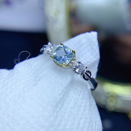 Blue Topaz 925 Sterling Silver Ring