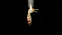3.05 Ct Square Rubellite 14K Gold Earrings