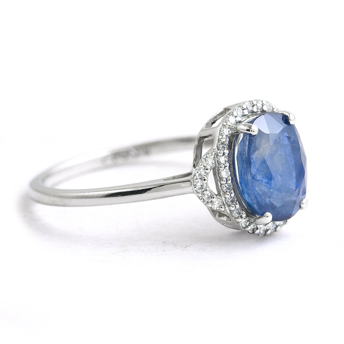 2.49 Ct Oval Mixed Cut Natural Sapphire 950 Platinum Ring