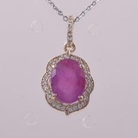 2.69 Ct Oval Ruby 9K Gold Pendant