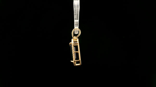 3.92 Ct Octagon Natural Sapphire 14K Gold Pendant