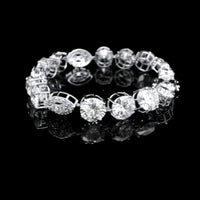 27.08 Ct Round Lab Grown Diamond 14K Gold Bracelet