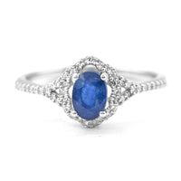 1.19 Ct Oval Mixed Cut Natural Sapphire 950 Platinum Ring