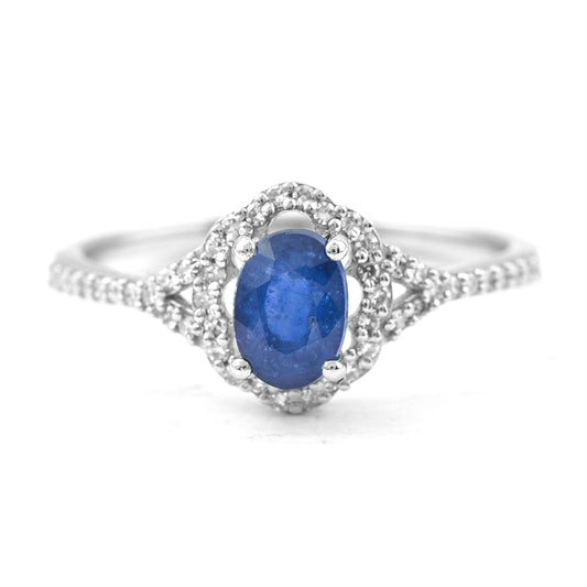 1.19 Ct Oval Mixed Cut Natural Sapphire 950 Platinum Ring