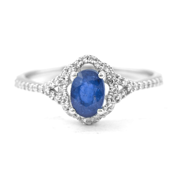 1.19 Ct Oval Mixed Cut Natural Sapphire 950 Platinum Ring