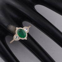 1.58 Ct Oval Emerald 9K Gold Ring