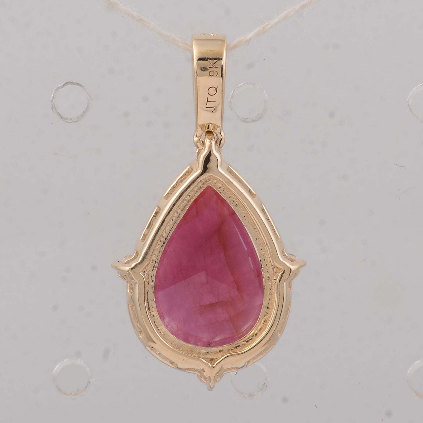 2.28 Ct Pear Ruby 9K Gold Pendant