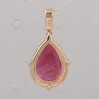 2.28 Ct Pear Ruby 9K Gold Pendant