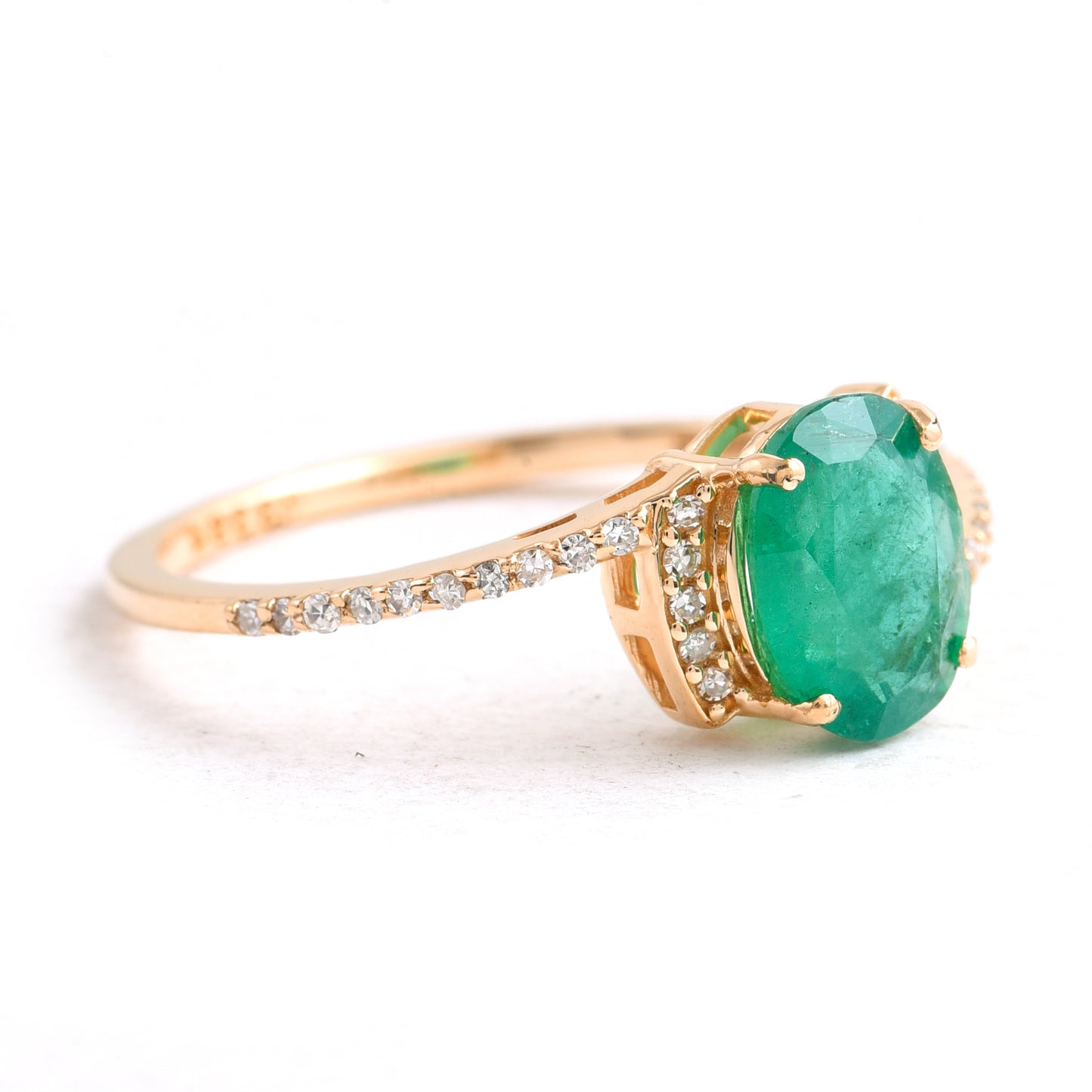 1.20 Ct Oval Emerald 14K Gold Ring