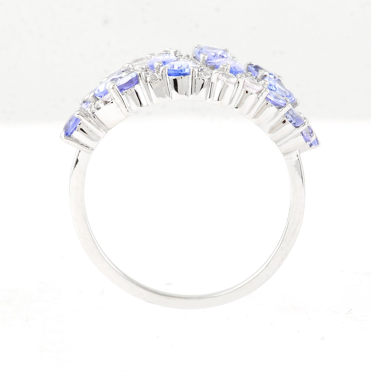 1.87 Ct Marquise Mixed Cut, Round Mixed Cut, Pear Mixed Cut Natural Tanzanite 950 Platinum Ring