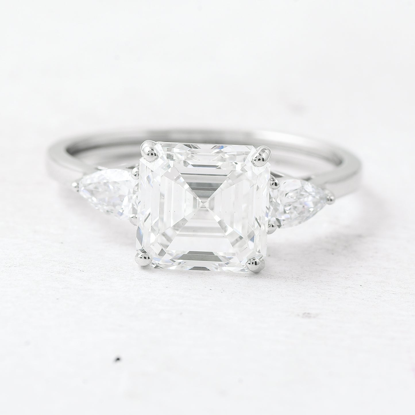 3.23 Ct Asscher Lab Grown Diamond 950 Platinum Ring