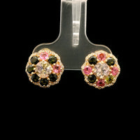 2.43 Ct Round Tourmaline 14K Gold Earrings