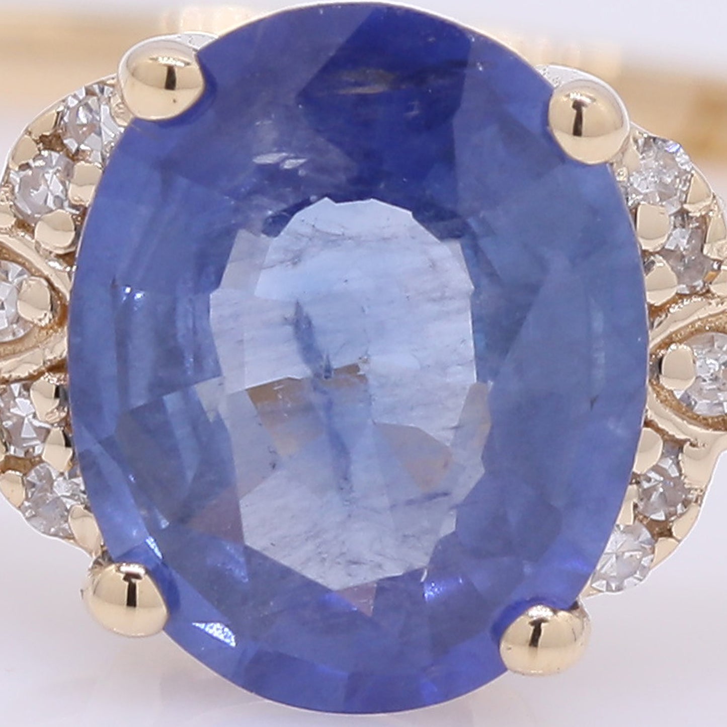1.55 Ct Oval Mixed Cut Natural Sapphire 14K Gold Ring