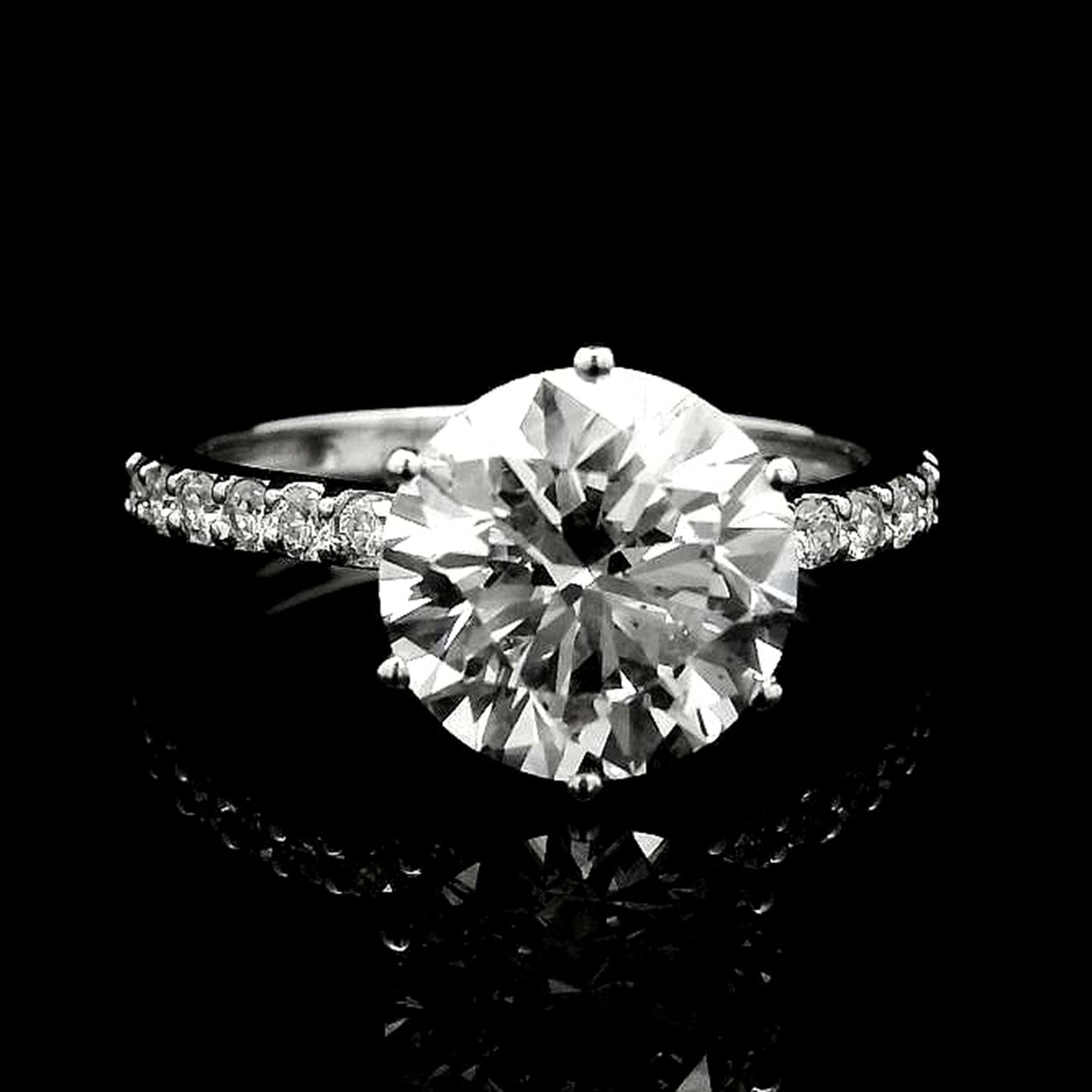 3.21 Carats Lab Grown Diamond 14K Gold Ring