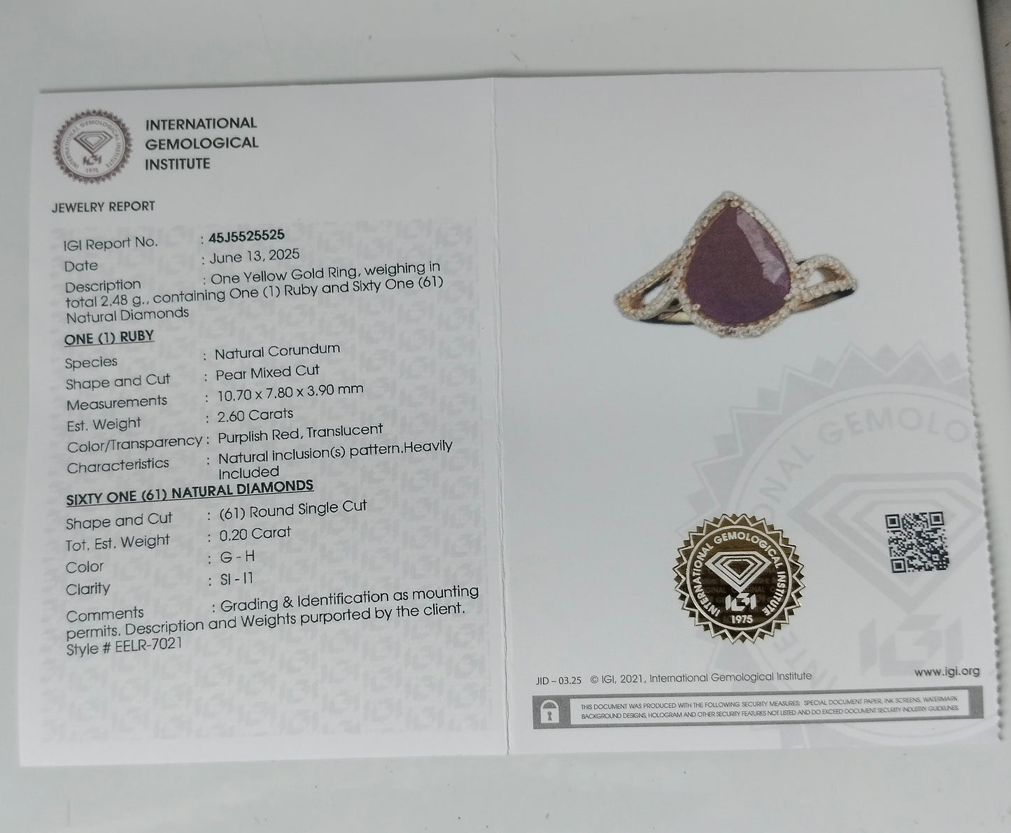 2.80 Ct Pear Mixed Cut Natural Corundum Ruby 14K Gold Ring