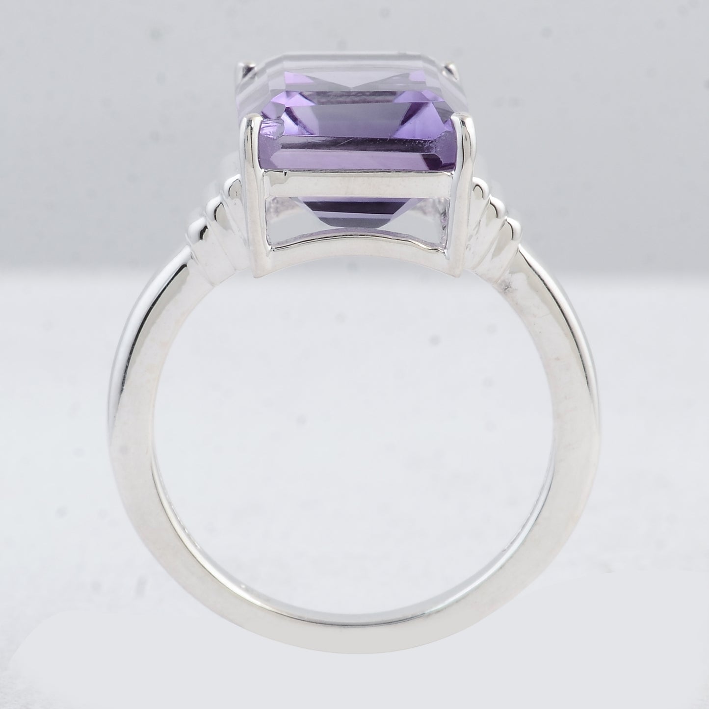 7.20 Ct Octagon Amethyst 925 Sterling Silver Ring