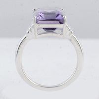 7.20 Ct Octagon Amethyst 925 Sterling Silver Ring