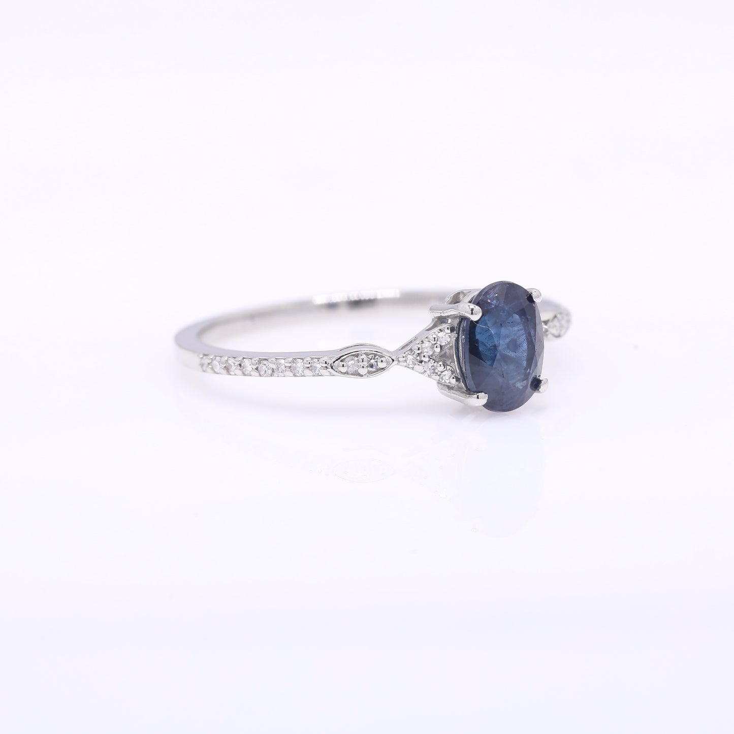 1.15 Ct Oval Mixed Cut Natural Sapphire 950 Platinum Ring