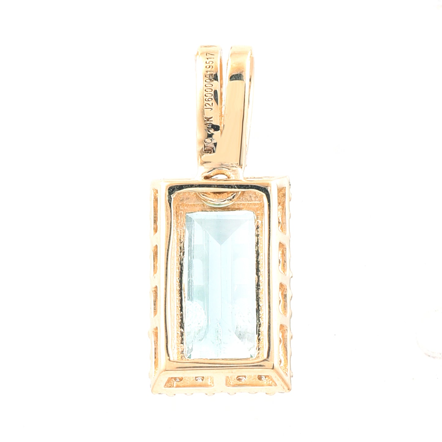 1.06 Ct Rectangle Step Cut Natural Emerald 14K Gold Pendant