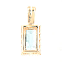 1.06 Ct Rectangle Step Cut Natural Emerald 14K Gold Pendant