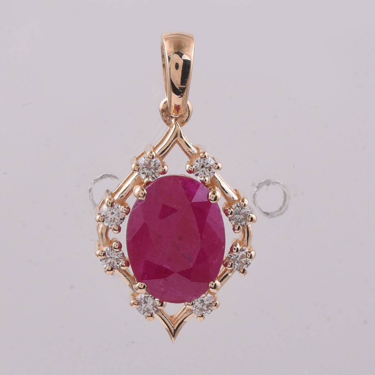 3.05 Ct Oval Natural Ruby 14K Gold Pendant
