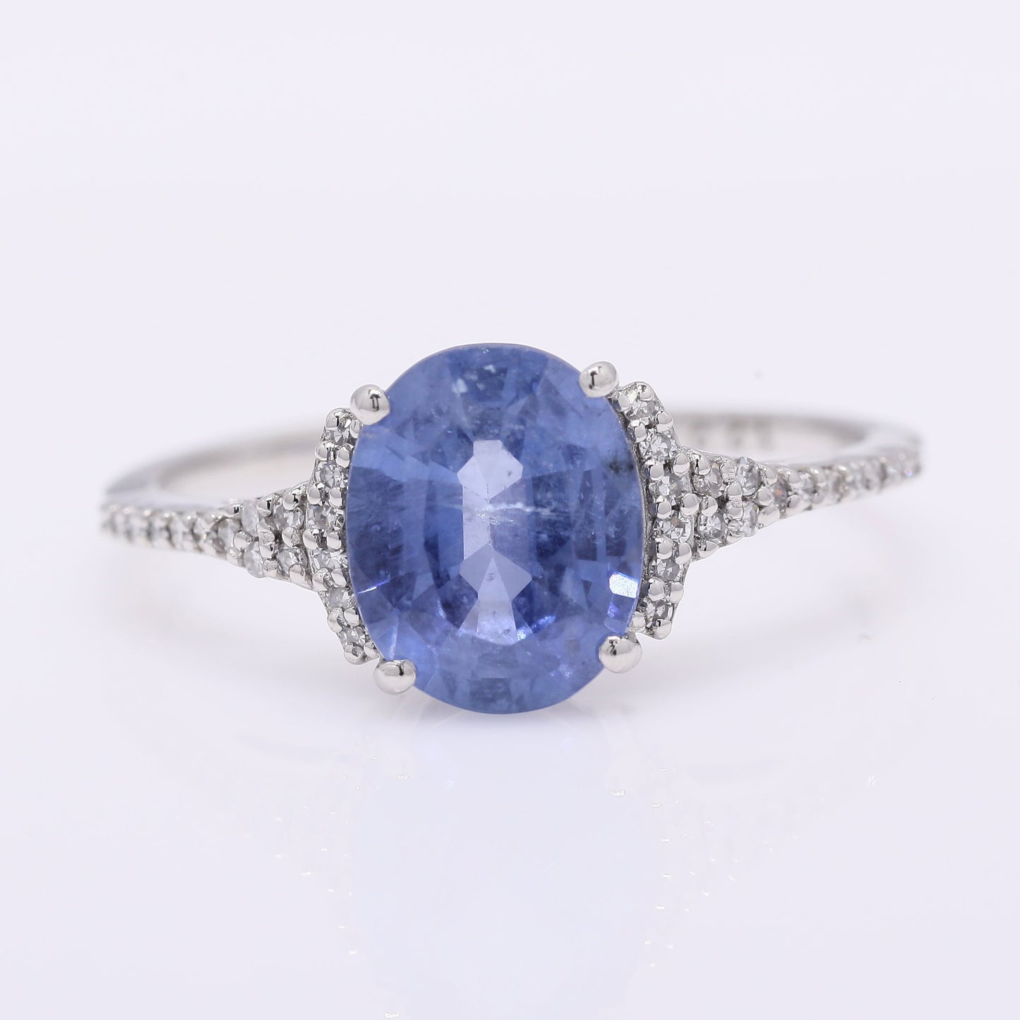 2.33 Ct Oval Mixed Cut Natural Sapphire 950 Platinum Ring