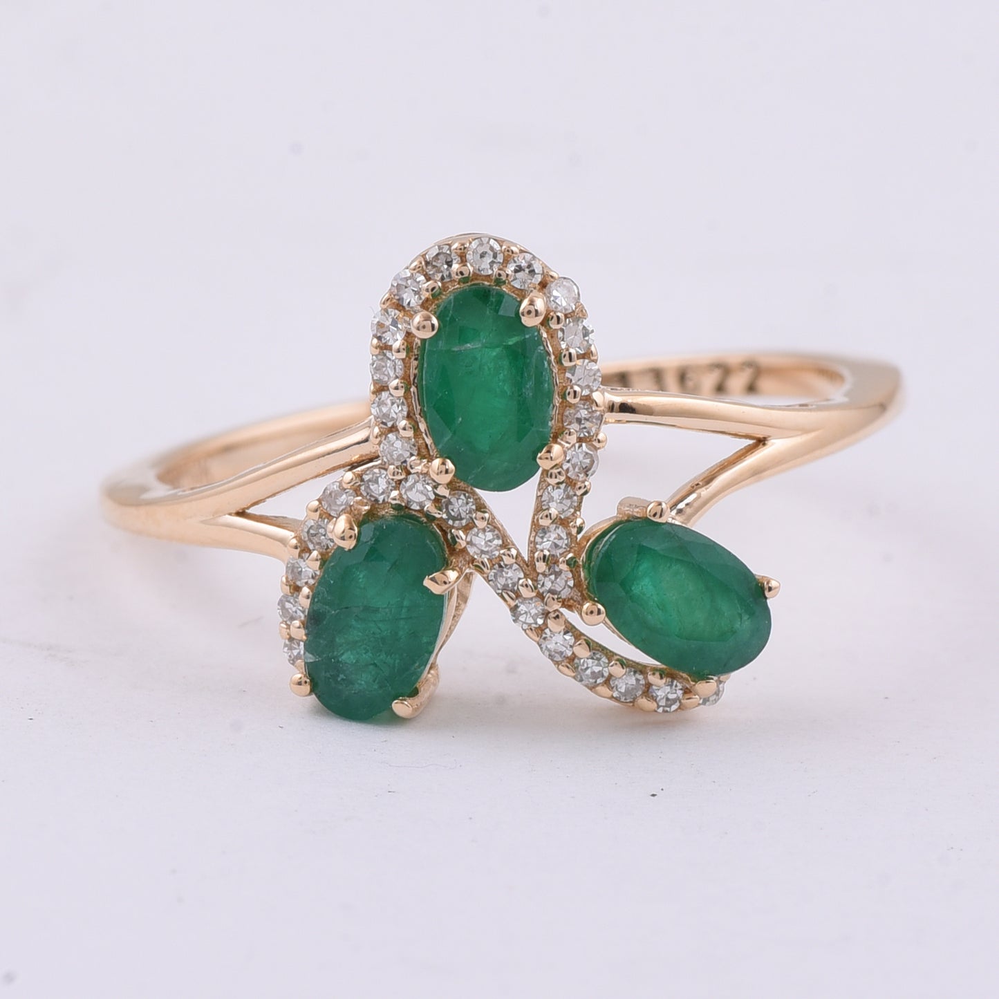 1.01 Ct Oval Natural Emerald 14K Gold Ring