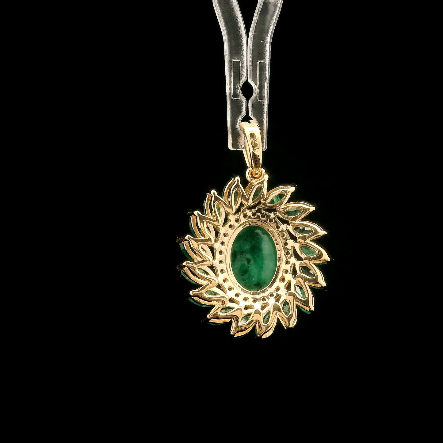 2.40 Ct Oval Emerald 14K Gold Pendant