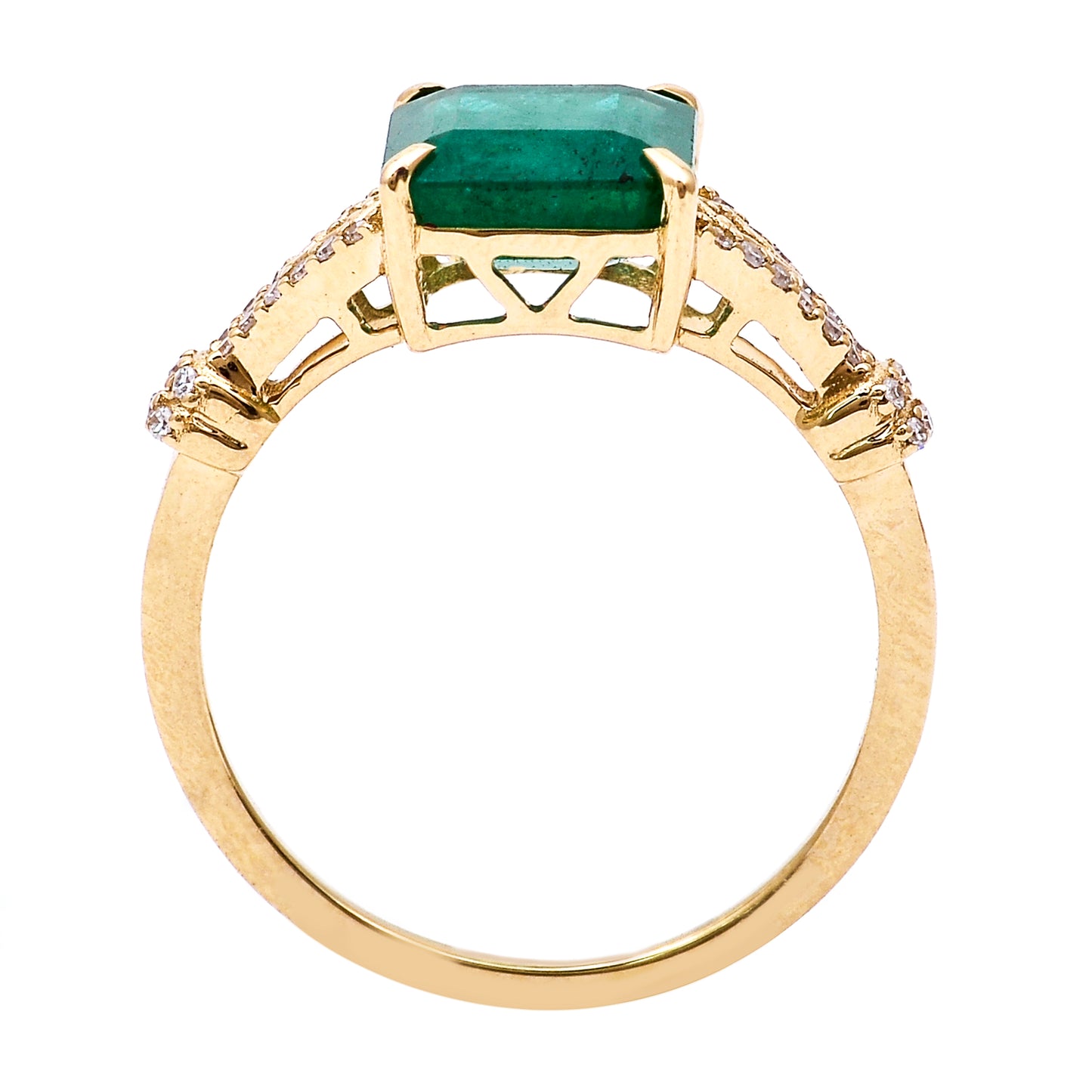2.60 Ct Octagon Natural Emerald 14K Gold Ring