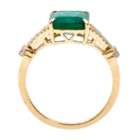 2.60 Ct Octagon Natural Emerald 14K Gold Ring