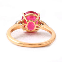 4.55 Ct Oval Ruby 18K Gold Ring