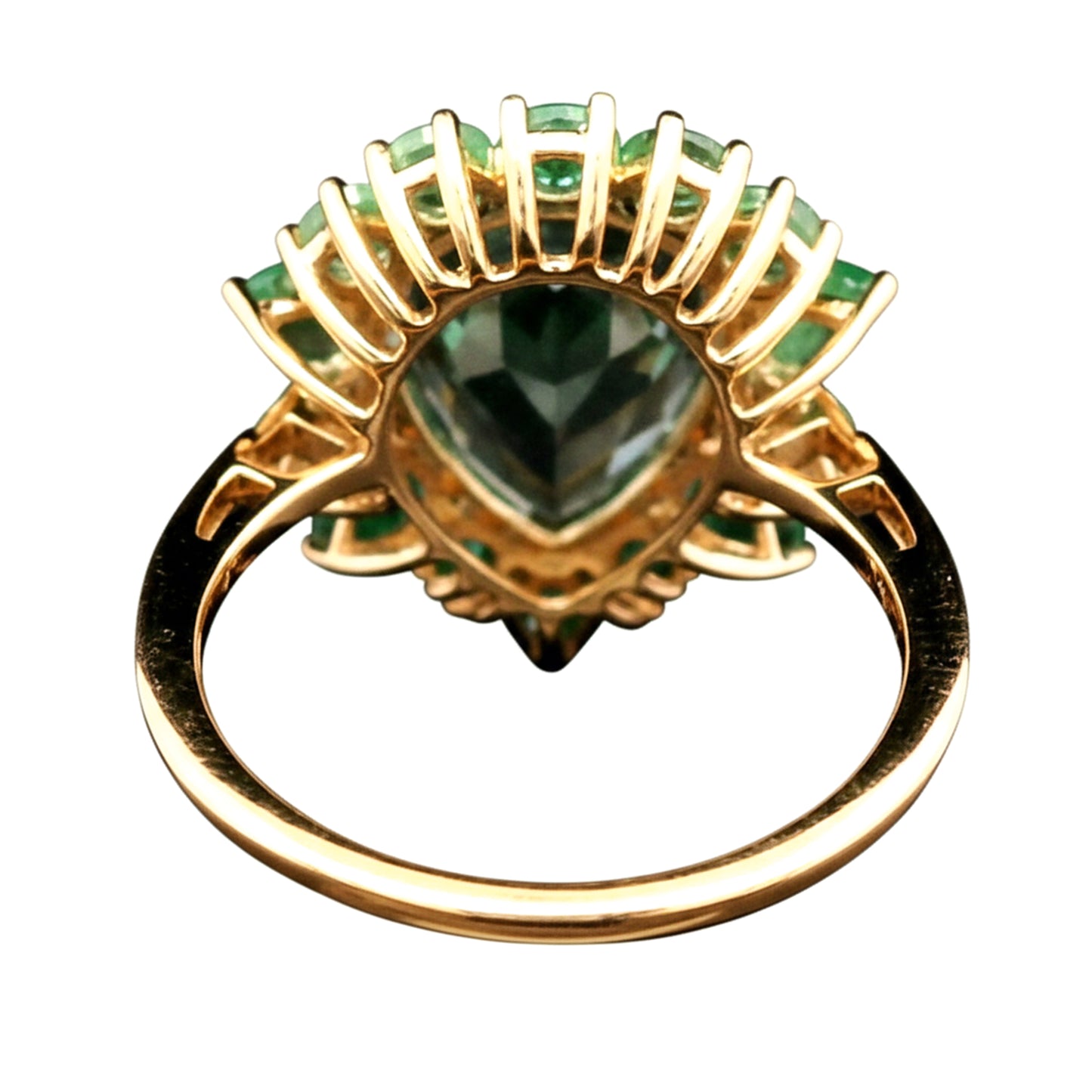 4.54 Ct Pear Aquamarine 9K Gold Ring